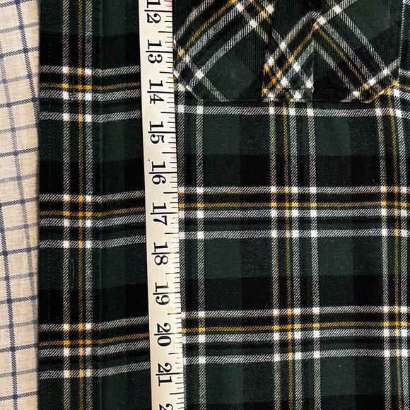 KingSize Plaid Flannel Shirt - Green and Yellow - Picture 6 of 8